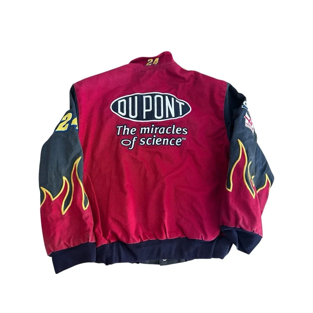 Authentic Nascar Jeff Gordon #24 Flame Dupont Jacket 'JH Design' Red  XL